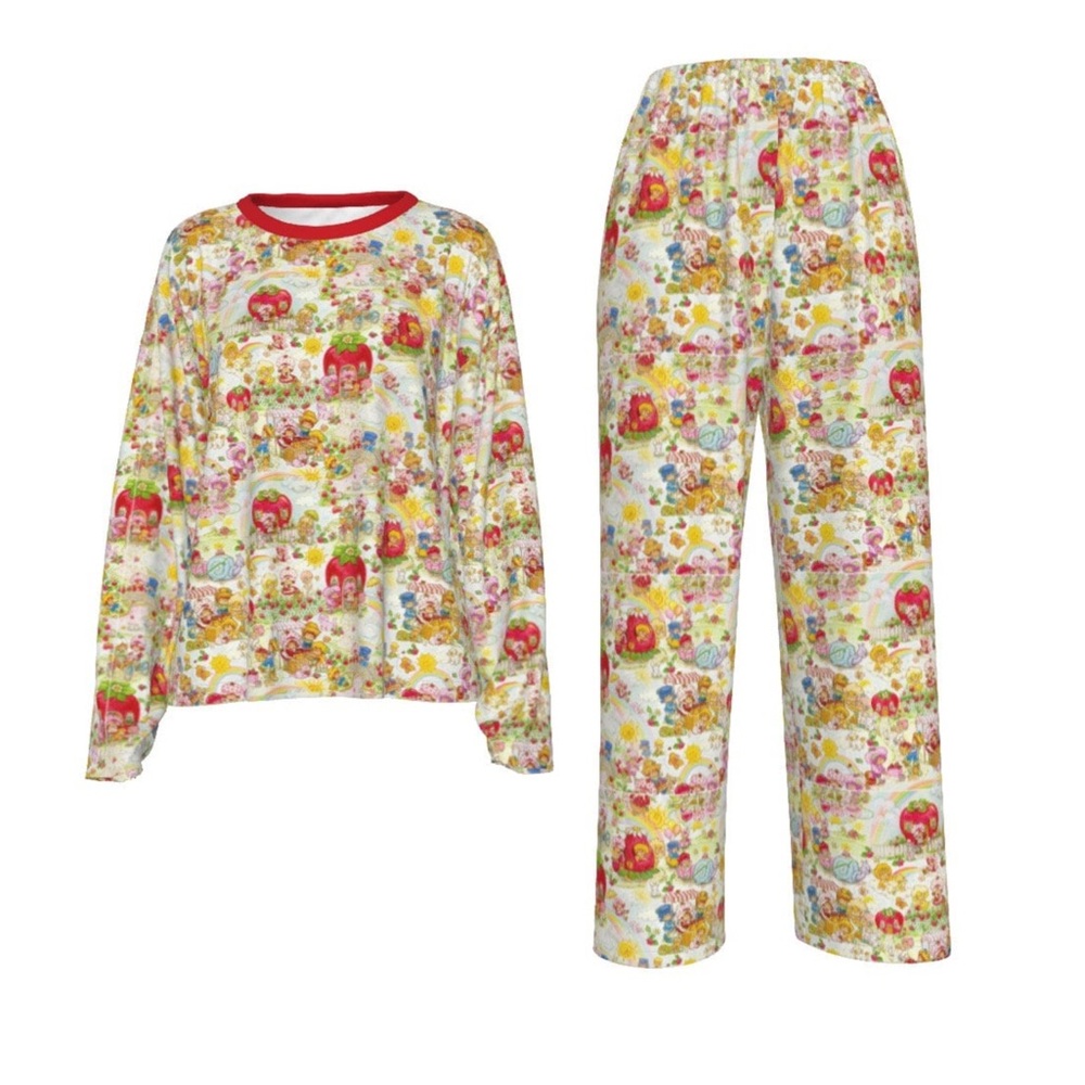 Strawberry * vintage 80’s cartoon * woman’s loungewear / sleepwear set *…